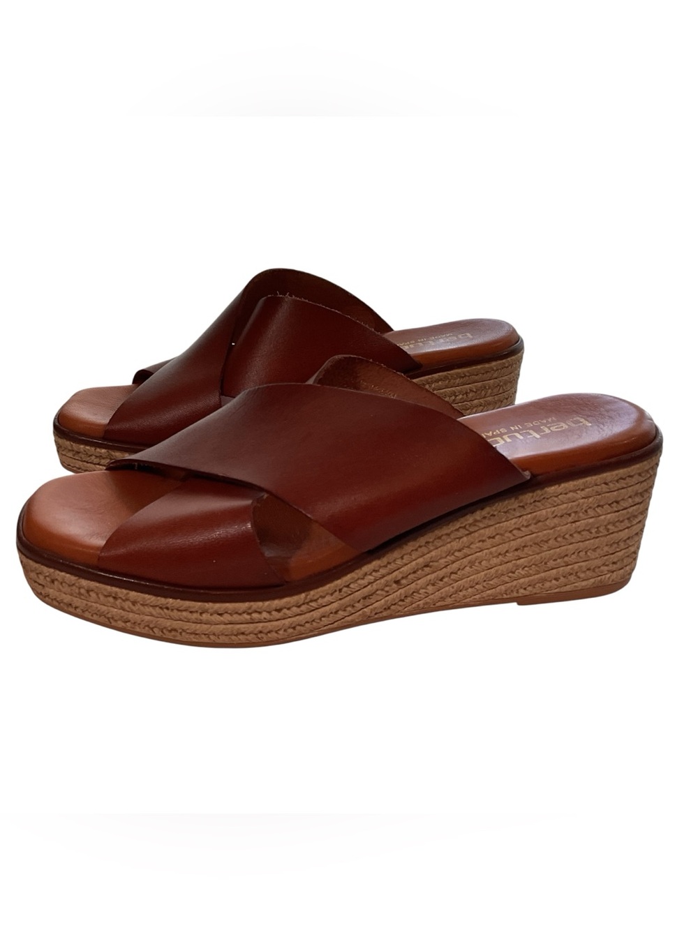 Betuchi Crossband Women’s Brown Wedge Sandals. Size 39 - Picture 1 of 7